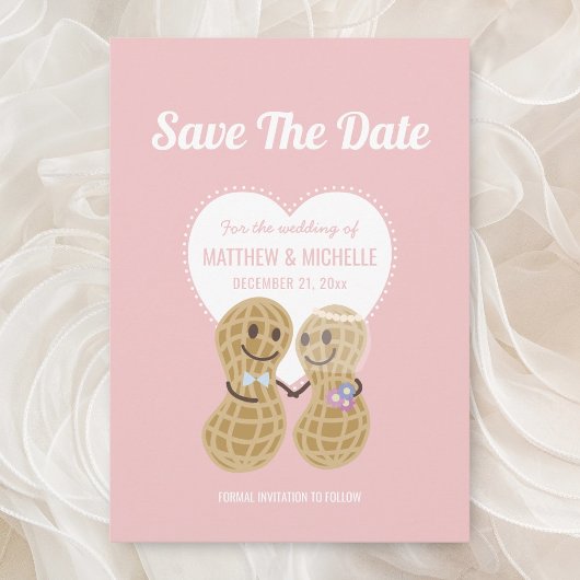 Cute Nuts over elkaar roze whisky bruiloft Save The Date
