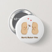 Cute Nuts Over You Food Pun Button (Voorkant /achterkant)