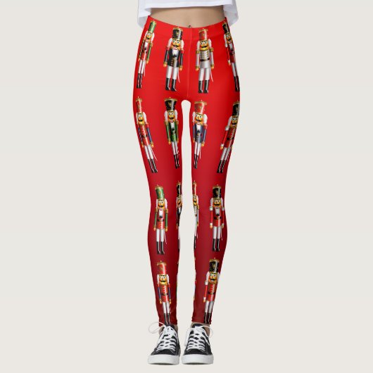 Cute Nutty Nutkraker Army Cartoon Leggings (Voorkant)