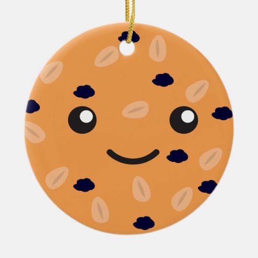 Cute Oatmeel Raisin Cookie Keramisch Ornament (Voorkant)