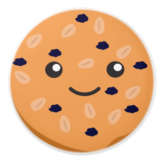 Cute Oatmeel raisin cookie Keramische Knop (Voorkant)