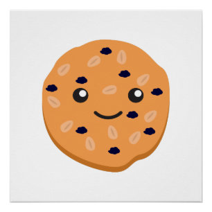 Cute Oatmeel Raisin Cookie Poster