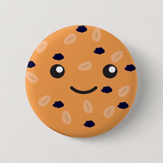 Cute Oatmeel Raisin Cookie Ronde Button 5,7 Cm (Voorkant)