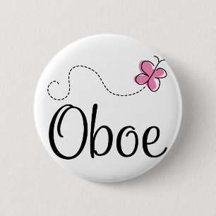 Cute Oboe Pink Butterfly Ronde Button 5,7 Cm