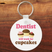 Cute Occupate Chocolate Cupcakes Dentist Sleutelhanger (Voorkant)