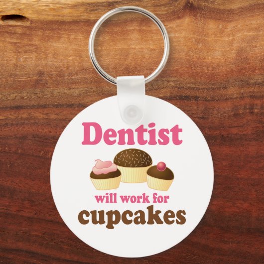 Cute Occupate Chocolate Cupcakes Dentist Sleutelhanger (Voorkant)