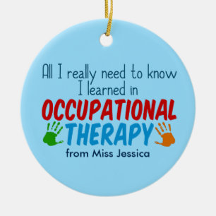 Cute Occupational Therapist Custom Kerstmis Keramisch Ornament