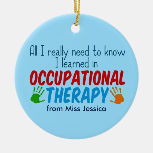 Cute Occupational Therapist Custom Kerstmis Keramisch Ornament (Voorkant)
