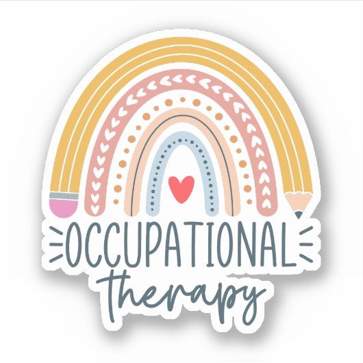 Cute Occupational Therapist Rainbow Sticker (Voorkant)