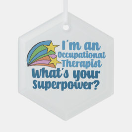 Cute Occupational Therapist Super OT Kerstmis Glas Ornament