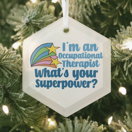 Cute Occupational Therapist Super OT Kerstmis Glas Ornament (Insitu)