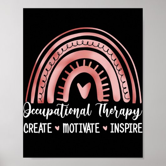 Cute Occupational Therapy Creëer Motivate Inspire Poster (Voorkant)