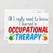 Cute Occupational Therapy Handprint Briefkaart (Voorkant / Achterkant)