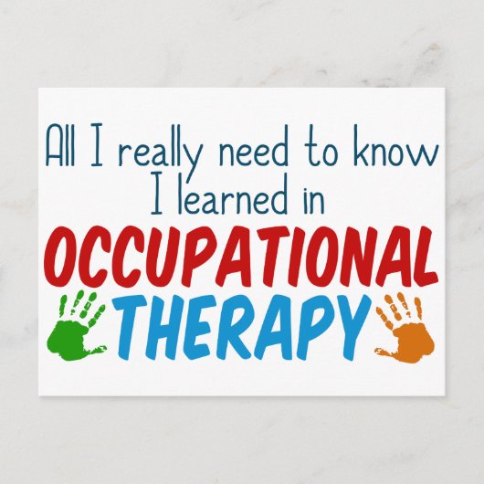 Cute Occupational Therapy Handprint Briefkaart (Voorkant)