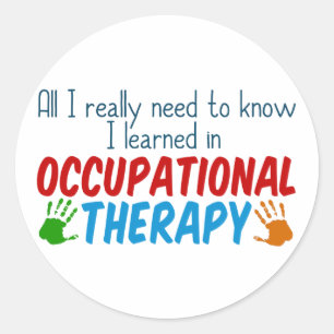 Cute Occupational Therapy Handprint Ronde Sticker