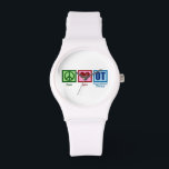 Cute Occupational Therapy Horloge<br><div class="desc">Vredesliefde. Een vredesteken,  hart,  en beroepsmatige therapie op een geschenk voor je favoriete therapeut.</div>