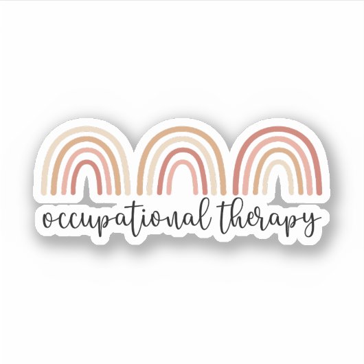 Cute Occupational Therapy OT Rainbow Sticker (Voorkant)