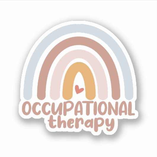 Cute Occupational Therapy OT Rainbow Sticker (Voorkant)