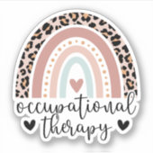 Cute Occupational Therapy to Leopard Rainbow Sticker (Voorkant)