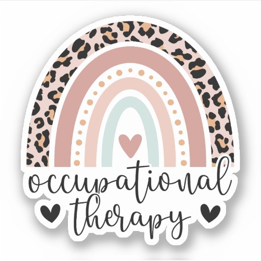 Cute Occupational Therapy to Leopard Rainbow Sticker (Voorkant)