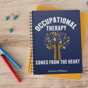Cute Occupational Therapy Tree Blue, op maat gemaa Notitieboek