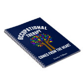 Cute Occupational Therapy Tree Blue, op maat gemaa Notitieboek (Rechterzijde)