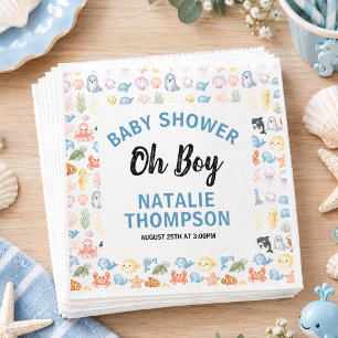 Cute Oceaan Onder de Zee Dieren Baby Shower Servet
