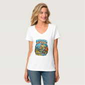 Cute Ocean Adventure Humor, Funny Sloth Diving art T-shirt (Voorkant volledig)
