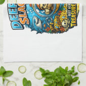 Cute Ocean Adventure Humor, Funny Sloth Diving art Theedoek (Gevouwen)