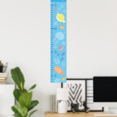 Cute Ocean Animals Growth Chart Poster (Thuiskantoor)