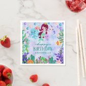 Cute Ocean Animals Mermaid Theme Happy Birthday Servet (Insitu)