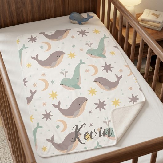 Cute Ocean Animals Personalized Blanket Sherpa Deken