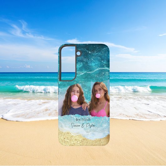 Cute Ocean/Beach Besties Custom Photo Samsung Galaxy Hoesje