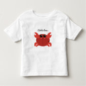 Cute Ocean Crab with Custom Name Kinder Shirts (Voorkant)