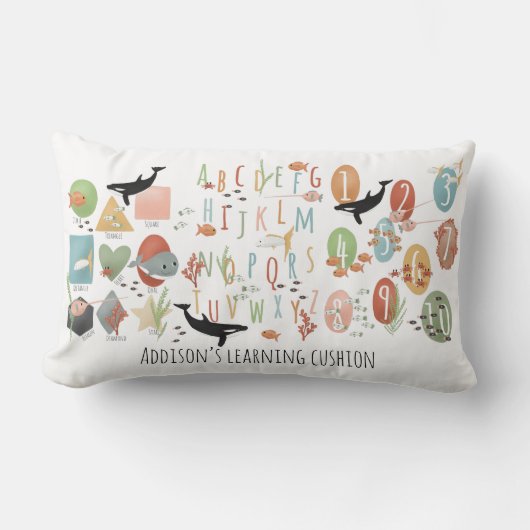 Cute Ocean Early Learning Educational ABC Kinder Kussen (Voorkant)