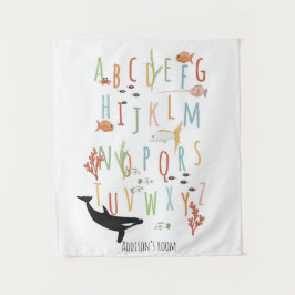 Cute Ocean Educational Alphabet Neutral Nursery Wandkleed