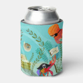 Cute Ocean Friends with Pirate Theme Can Cooler (Blikje Voorkant)