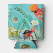 Cute Ocean Friends with Pirate Theme Can Cooler (Voorkant)