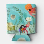 Cute Ocean Friends with Pirate Theme Can Cooler (Achterkant)