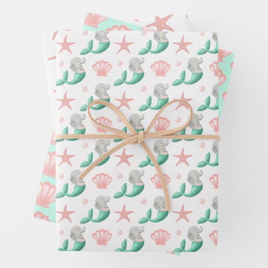 Cute Ocean Pattern Inpakpapier Vel (In situ)