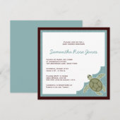 Cute Ocean Theme Baby shower - Blue en Brown Kaart (Voorkant / Achterkant)