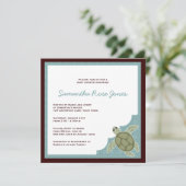 Cute Ocean Theme Baby shower - Blue en Brown Kaart (Staand voorkant)