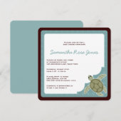 Cute Ocean Theme Baby shower Blue en Brown Kaart (Voorkant / Achterkant)