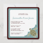 Cute Ocean Theme Baby shower Blue en Brown Kaart (Voorkant)