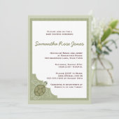 Cute Ocean Theme Baby shower - Green Kaart (Staand voorkant)