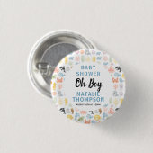 Cute Ocean Under the Sea Animal Baby Shower Ronde Button 3,2 Cm (Voorkant /achterkant)