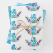 Cute Ocean Zee baby Octopus kleurful Wrapping Pa Inpakpapier Vel (In situ)