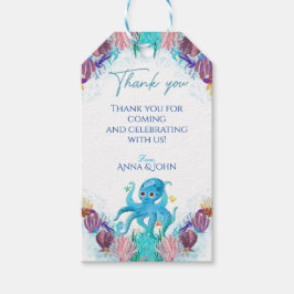 Cute Ocean Zee baby Octopus kleurrijke Gift Labels Cadeaulabel