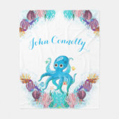 Cute Ocean Zee boy Octopus Colorful Fleece Deken (Voorkant)