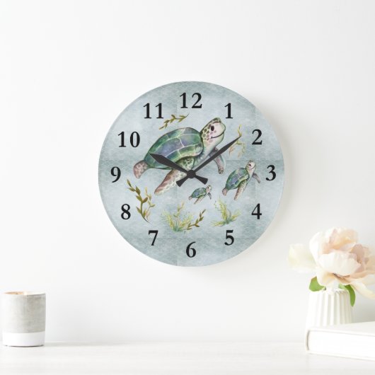Cute Ocean Zee Creates Turtle Baby Nursery Kinder Grote Klok (Huis)